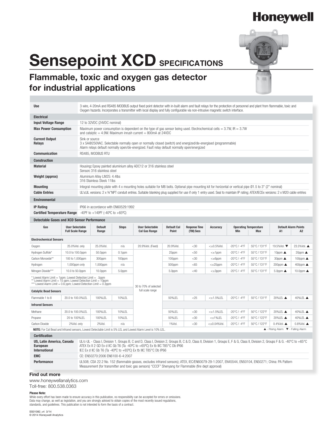 Sensepoint XCD 英文规格书